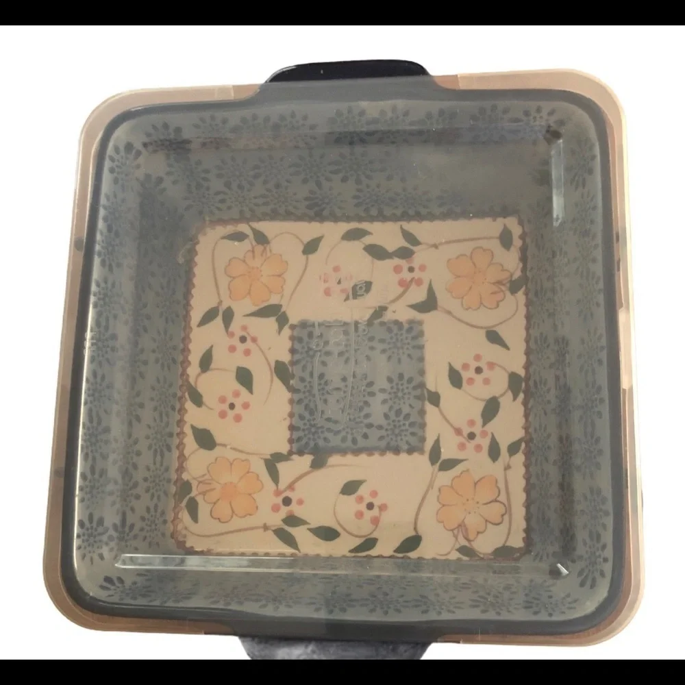Temptations Heritage 1.5 Qt Casserole Blue Floral Kitchen To Table Decor